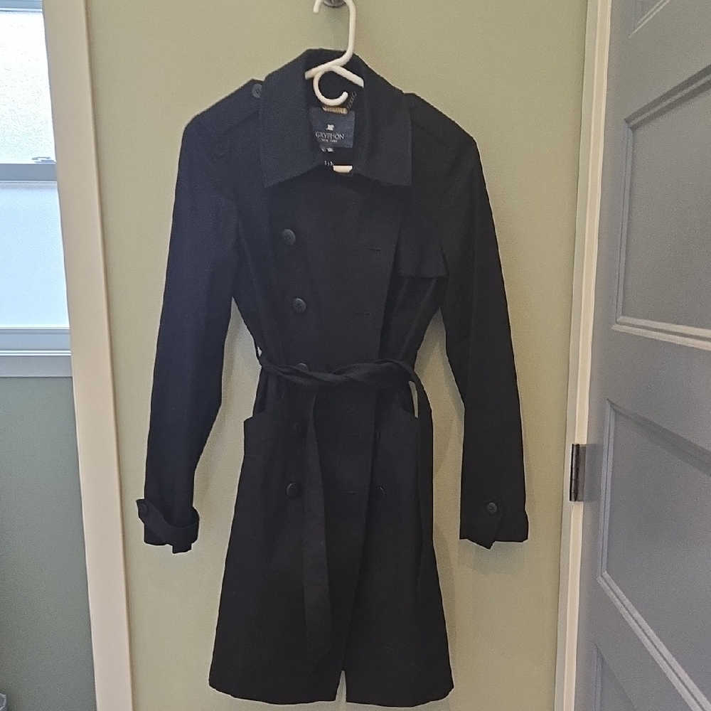 Gryphon Classic Black Trench Coat